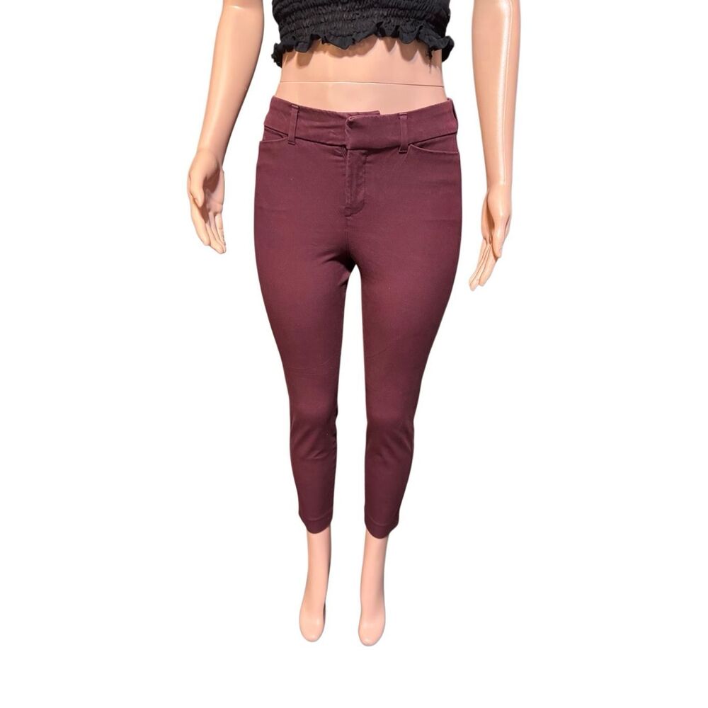 Old Navy women mid rise burgundy casual  trousers 2